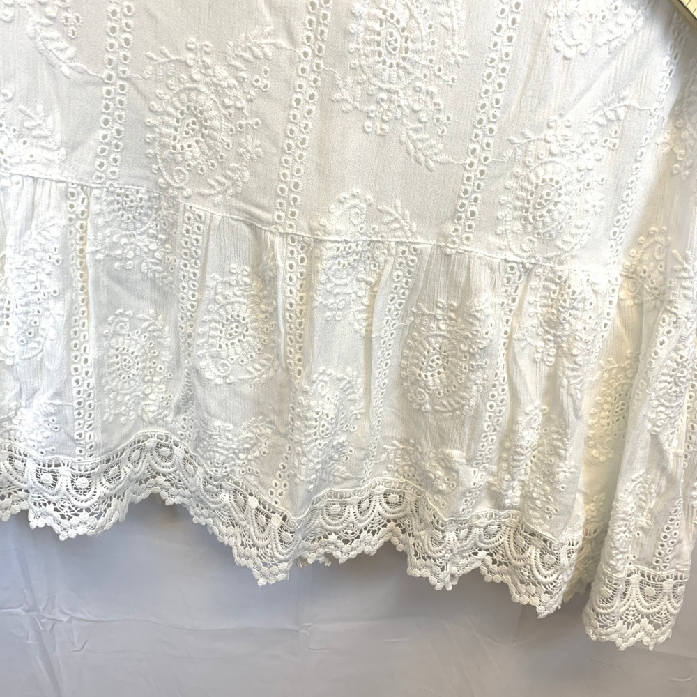 Karen Kane Womens Off White Embroidered Eyelet Off Shoulder Dress XL - Picture 7 of 16